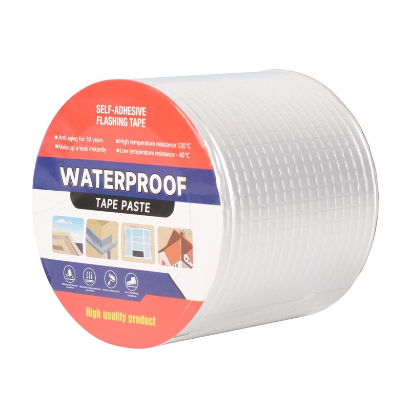 LFGUD 4" W X 16.4'L Waterproof Tape for Leaks Aluminum Butyl Tape with Adhesive for RV Repair, Glass Repairs, Air Mattress Patch, Window Caulking, Boat Sealing, Roof Patching - Image 1